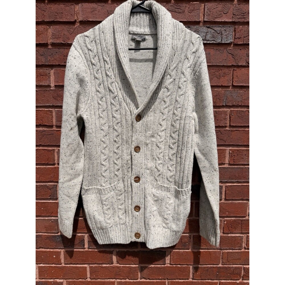 Vtg Eddie Bauer Beige Cardigan Small Women’s Cottagecore Professor Sweater